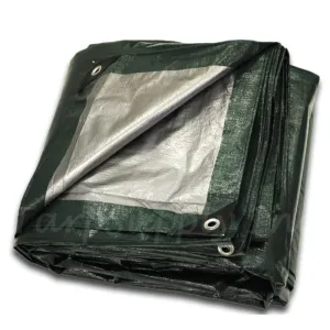 100'x100' Green/Silver Heavy Duty Poly Tarp