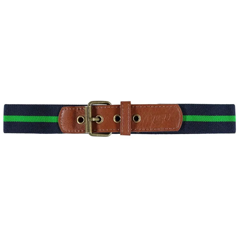 10825 Kids Stretchy Adjustable Belt, Navy Blue & Kelly Green