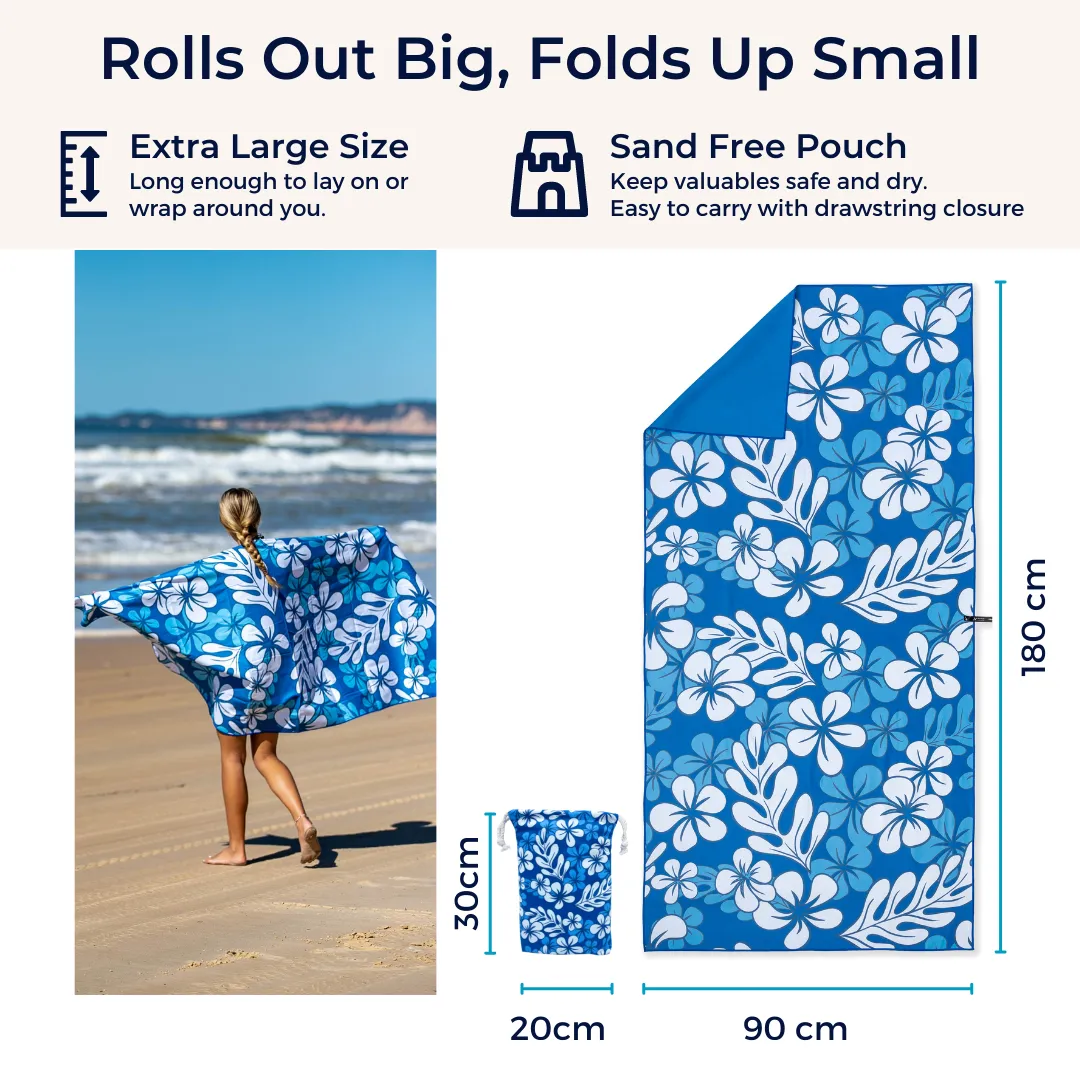 Aloha Large Beach Towel & Pouch