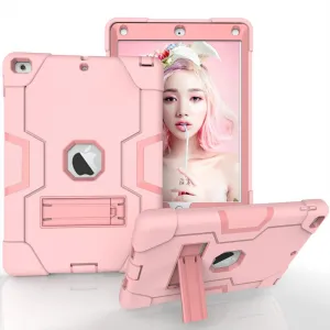 Apple iPad Air 4th Gen Generation 10.9 inch 2020 Hybrid Fancy Kickstand 3 in 1 Shockproof Heavy Duty Hybrid Hard PC Cover Full Body Protective Case (Rose Gold)