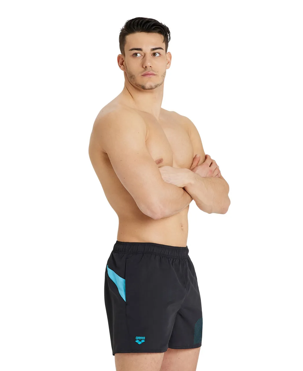 Arena Men's Logo Beach Shorts - Black-Martinica