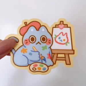 Artist Cat Vinyl Sticker