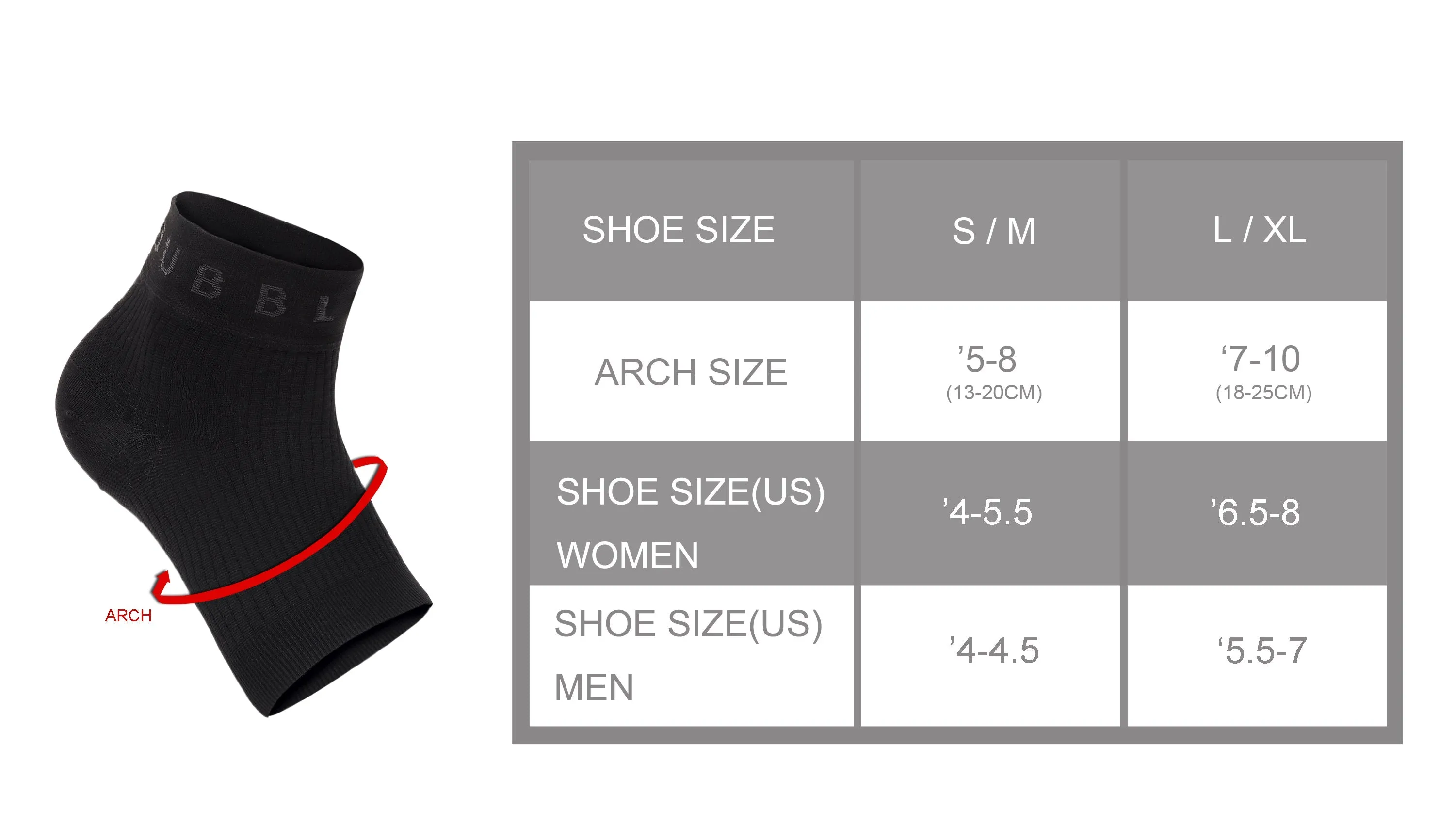 BUBBLELIME 80N/20S Compression Arch Support Ankle Brace_Running
