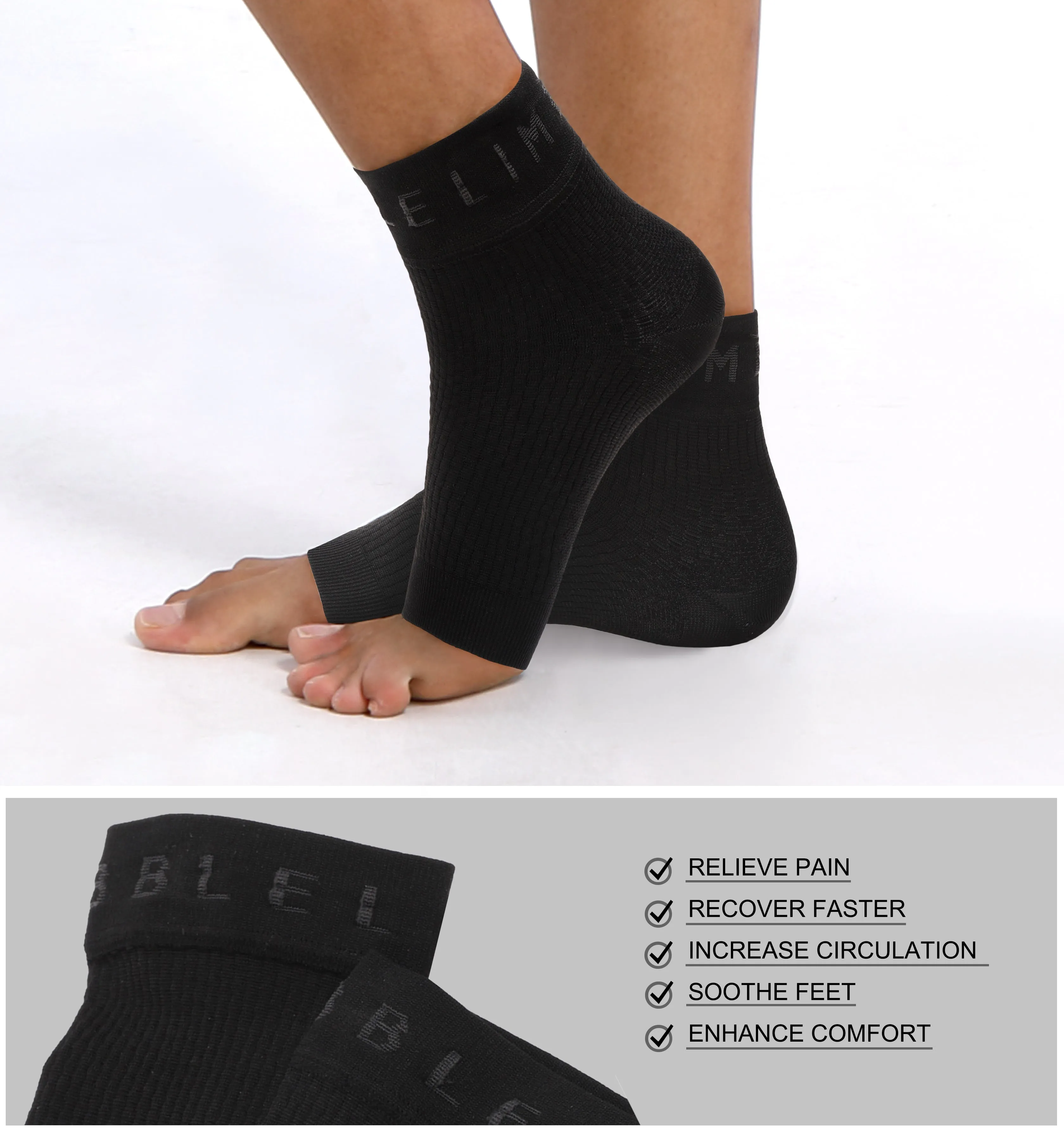 BUBBLELIME 80N/20S Compression Arch Support Ankle Brace_Running