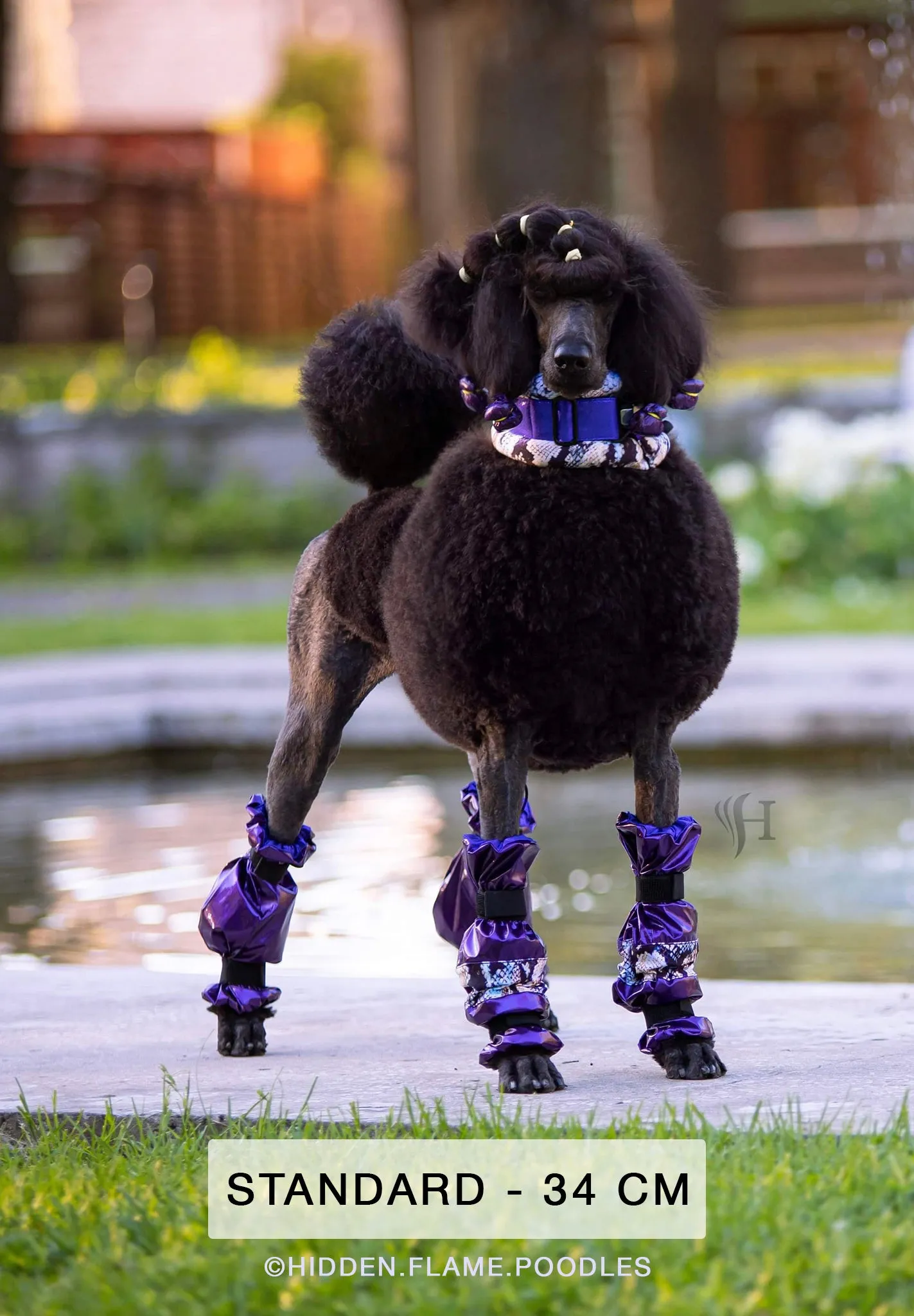 Collar   Leg Protectors Set: Toy/ Miniature/ Medium Fluffy Chain Collar & Set of 4 Leg Protectors Full Red