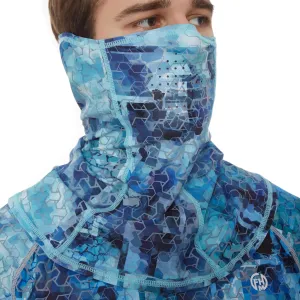 FHM Mark Fishing Mask UV Protection Buff Print Blue UPF 50 