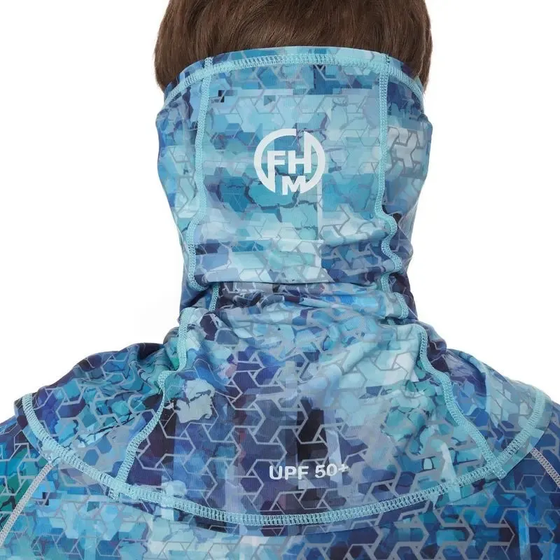 FHM Mark Fishing Mask UV Protection Buff Print Blue UPF 50 