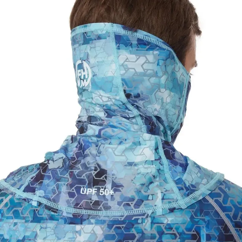 FHM Mark Fishing Mask UV Protection Buff Print Blue UPF 50 