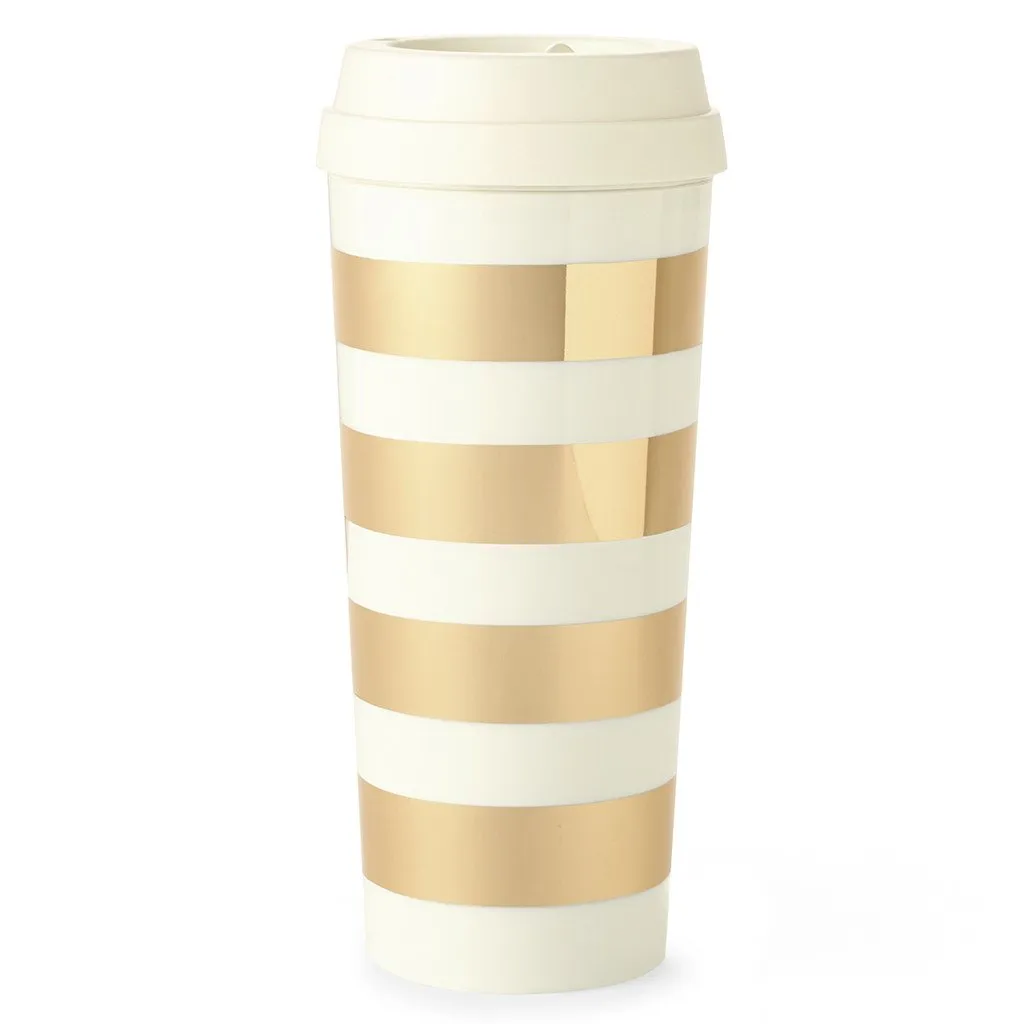 Gold Stripe Thermal Mug (Kate Spade)