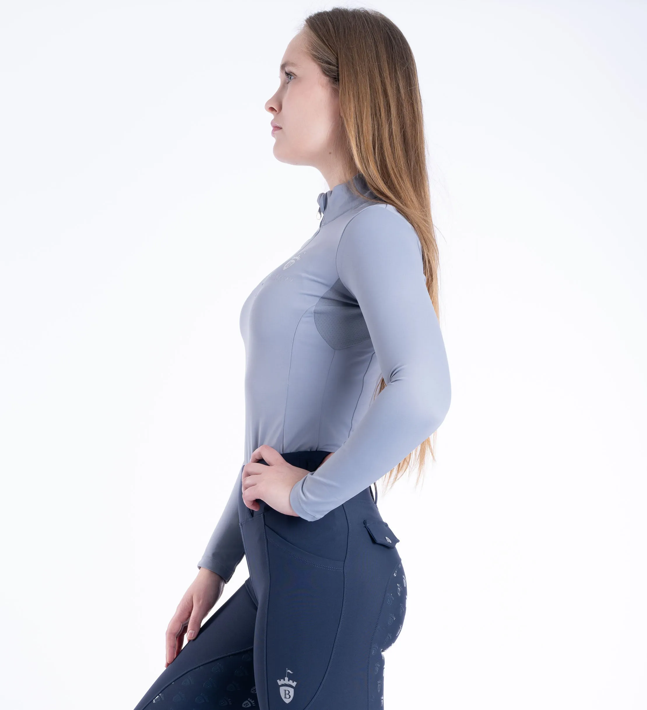 Grey & Silver Cool Mesh Base Layer - Long Sleeve