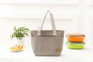 Insulated Tote Canvas Thermal Lunch Bag - Grey
