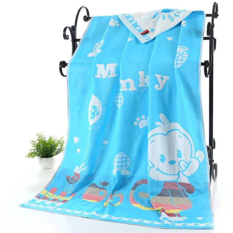 LDAJMW Cotton Gauze Adult Cartoon Bath Beach Textile Large Thick Towel