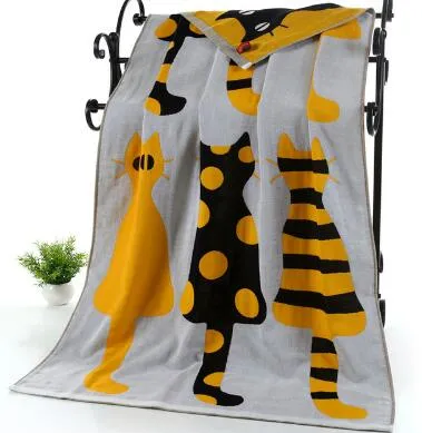 LDAJMW Cotton Gauze Adult Cartoon Bath Beach Textile Large Thick Towel