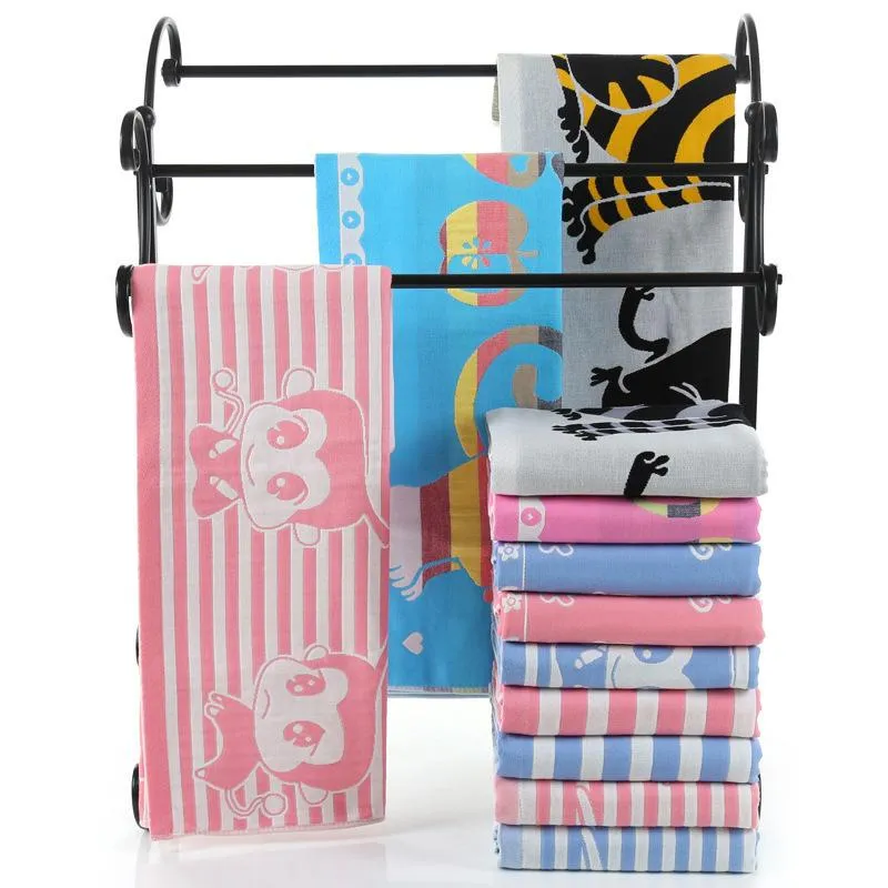 LDAJMW Cotton Gauze Adult Cartoon Bath Beach Textile Large Thick Towel