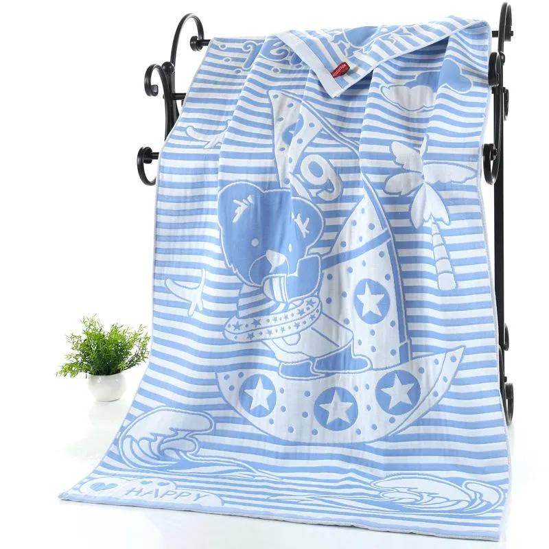 LDAJMW Cotton Gauze Adult Cartoon Bath Beach Textile Large Thick Towel