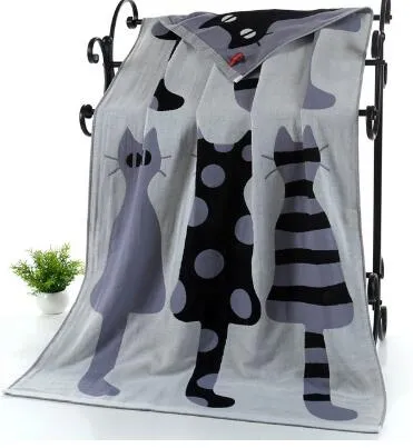 LDAJMW Cotton Gauze Adult Cartoon Bath Beach Textile Large Thick Towel
