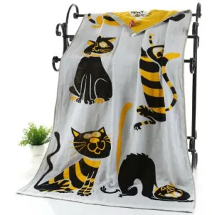LDAJMW Cotton Gauze Adult Cartoon Bath Beach Textile Large Thick Towel