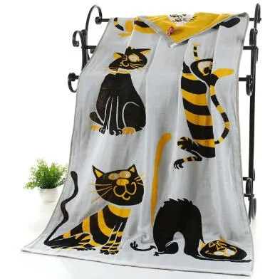 LDAJMW Cotton Gauze Adult Cartoon Bath Beach Textile Large Thick Towel