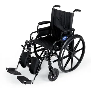 Medline K4 Extra-Wide 20" Lightweight Wheelchair, Swing Back Desk Arms, Elevating Legrests