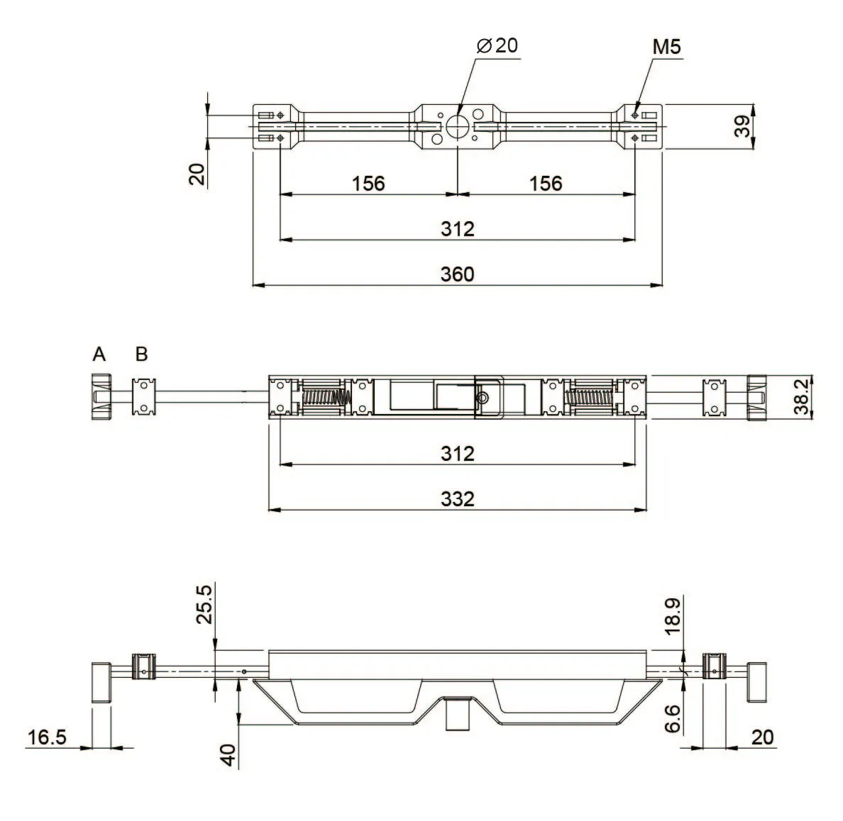 Rear Mounted Locking Handle Set - Locks in Closed & Open Position