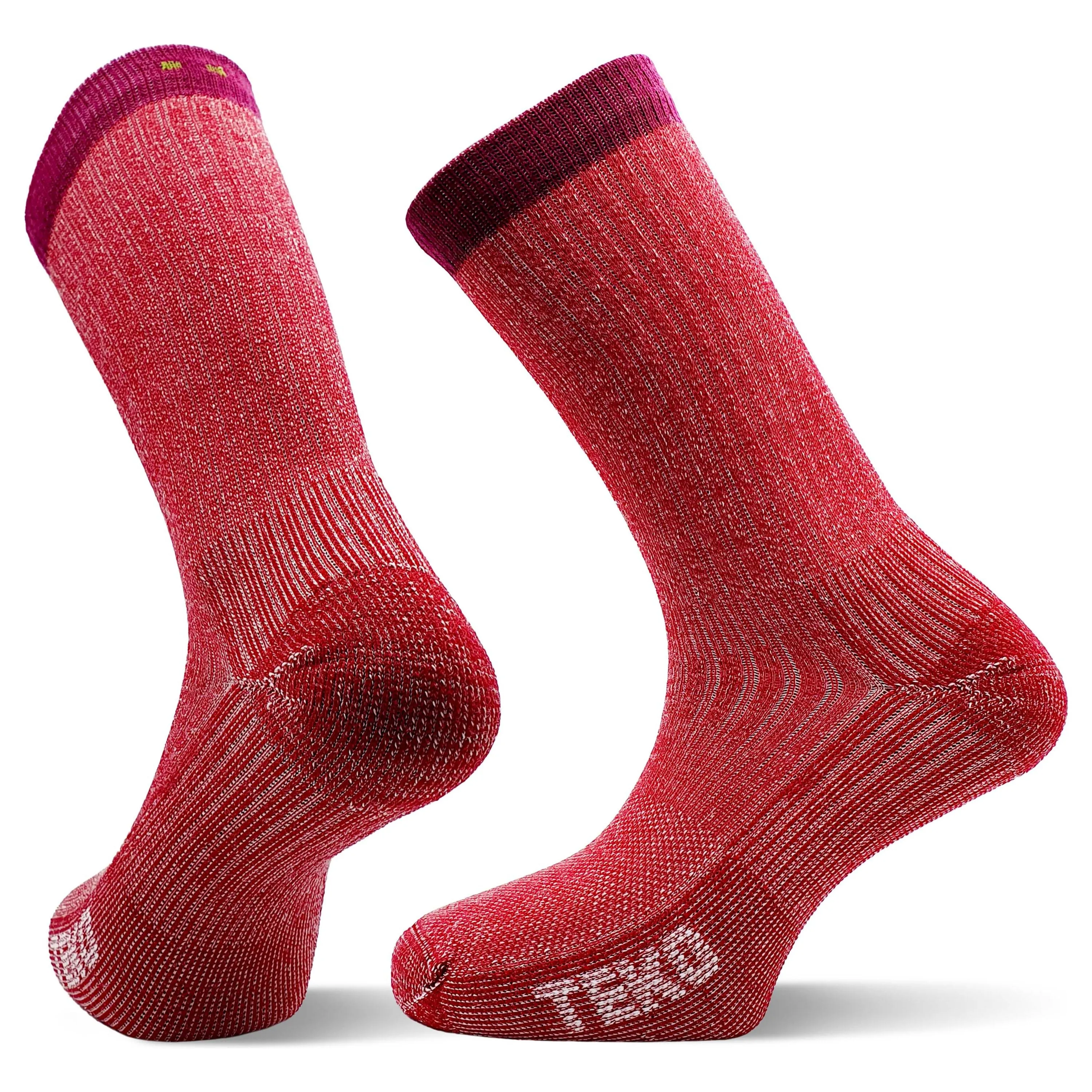 TEKO eco HIKE 2.0 MERINO WOOL Light Hiking Socks - Enhanced Comfort - Red