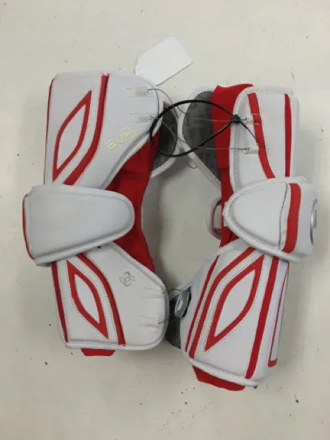 Warrior Evo Pro Red/White Large Used Lacrosse Arm Pads